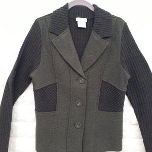 FDJ French Dressing Ribbed Knit Cardigan Wool Sz-M